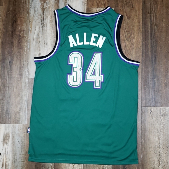 NWT Milwaukee Bucks Ray Allen Embroidered Sz LG - Picture 4 of 8